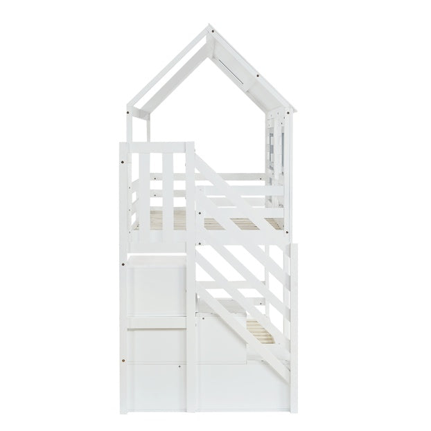 Massivholz-Kinderbett mit Doppelstock-Funktion