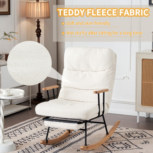 Stabiler, rutschfester Schaukelstuhl – Komfortable Stoffpolsterung für Wohnzimmer & Terrasse