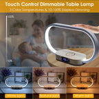 Nachttischlampe mit Touch-Steuerung, Uhr & kabellosem Laden – dimmbare LED-Lampe