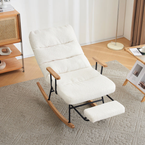 Stabiler, rutschfester Schaukelstuhl – Komfortable Stoffpolsterung für Wohnzimmer & Terrasse