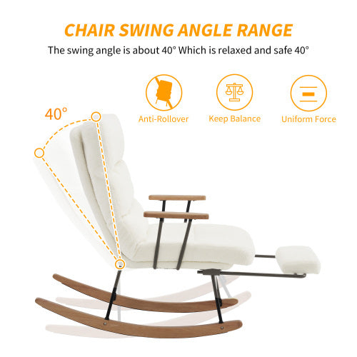 Stabiler, rutschfester Schaukelstuhl – Komfortable Stoffpolsterung für Wohnzimmer & Terrasse