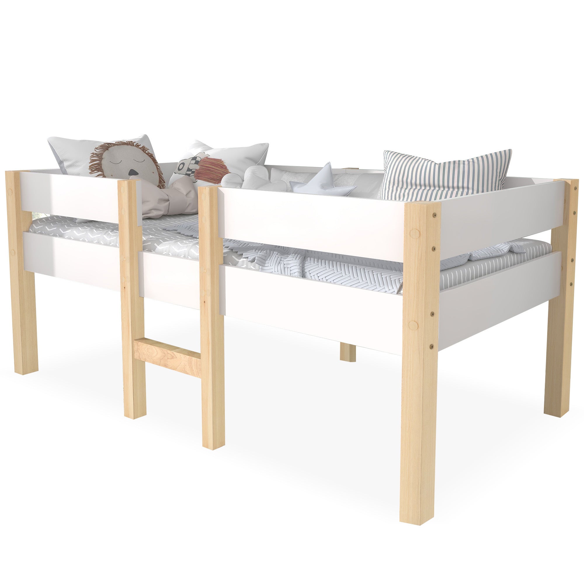 Massives Kinderbett aus Kiefernholz – Perfekt für Jungen & Mädchen – 200 x 90 cm