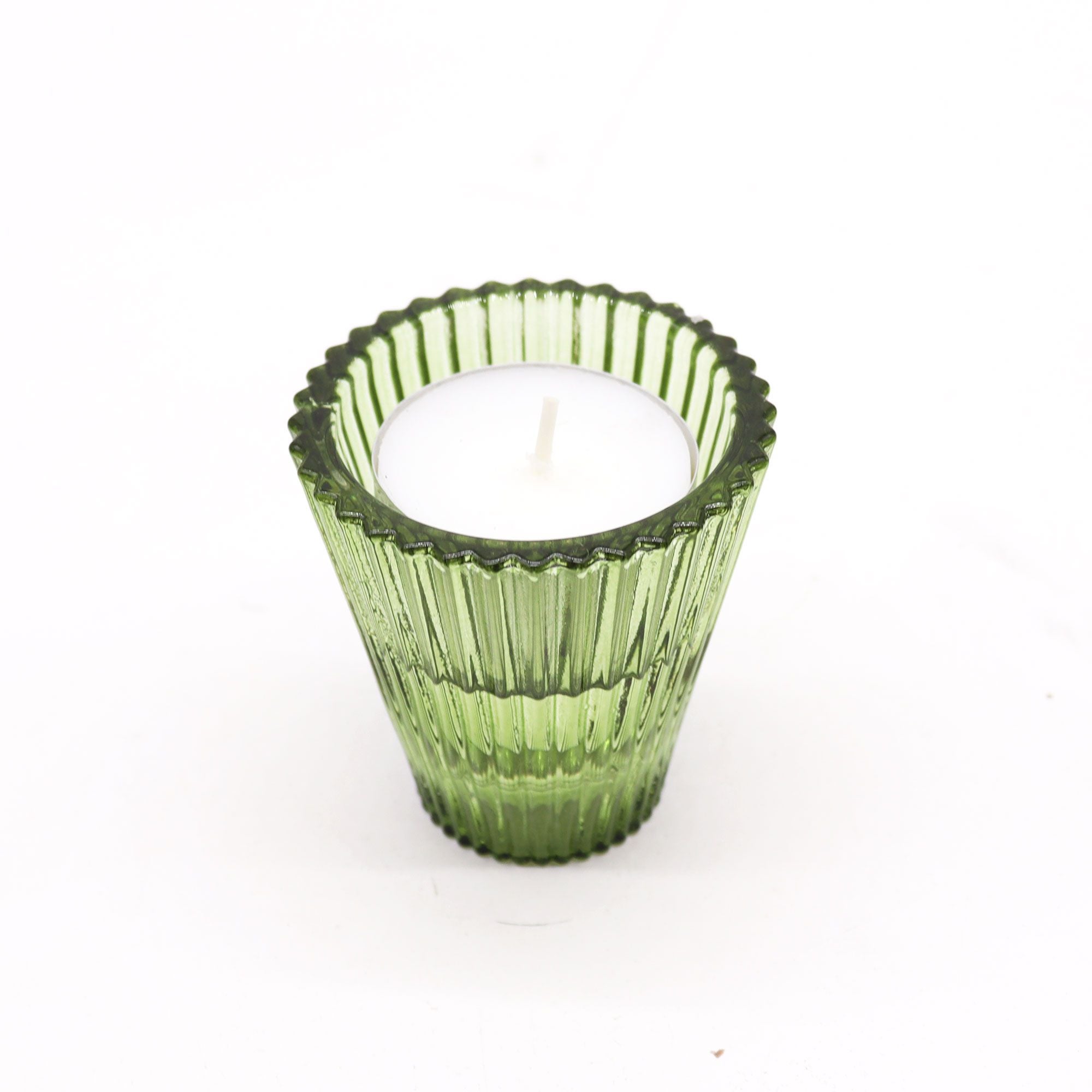 Set of 2  Flip Dinner Candle / Tealight Holder - Garden Jade