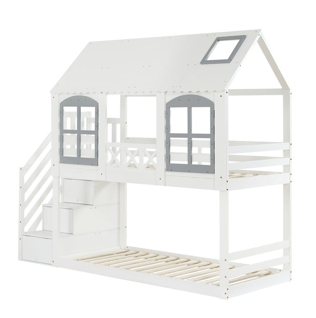 Massivholz-Kinderbett mit Doppelstock-Funktion