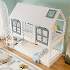 Massivholz-Kinderbett mit Doppelstock-Funktion