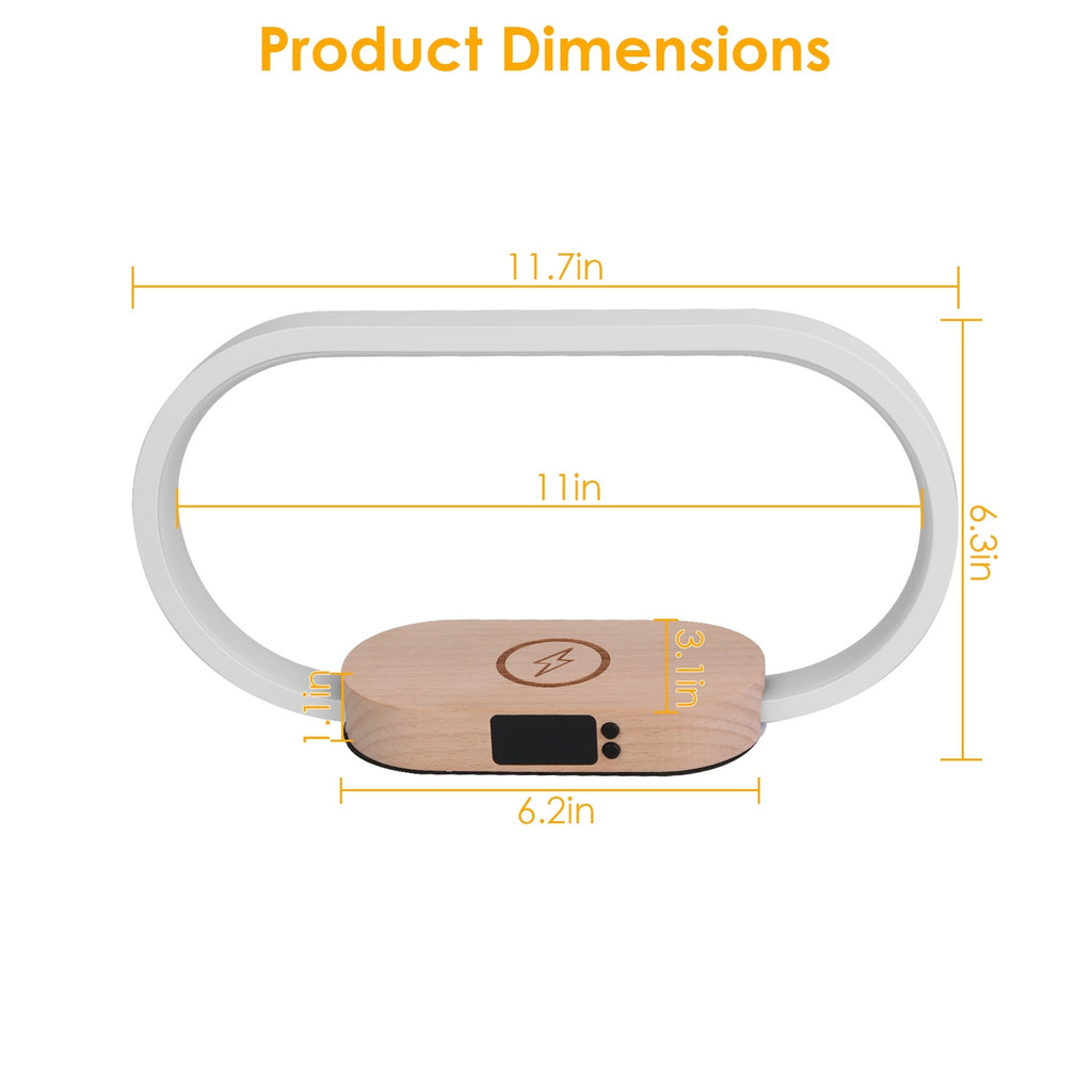 Nachttischlampe mit Touch-Steuerung, Uhr & kabellosem Laden – dimmbare LED-Lampe