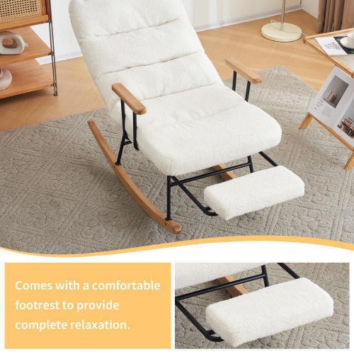 Stabiler, rutschfester Schaukelstuhl – Komfortable Stoffpolsterung für Wohnzimmer & Terrasse